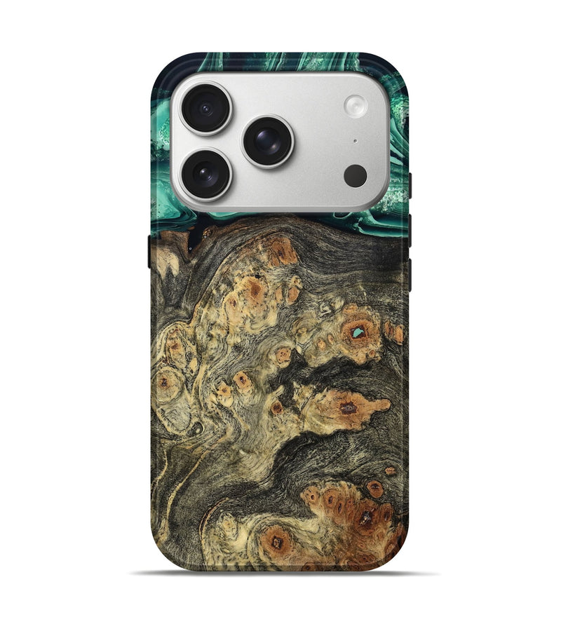 iPhone 17 Pro Wood Live Edge Phone Case - Edna (Green, 799233)