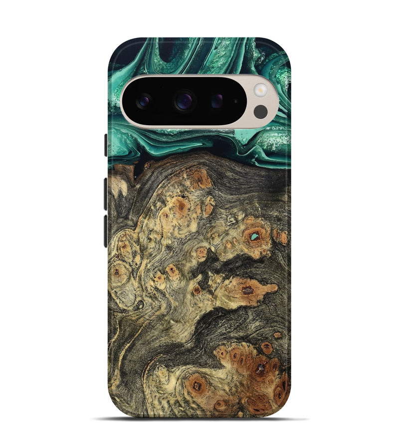 Pixel 9 Wood Live Edge Phone Case - Edna (Green, 799233)