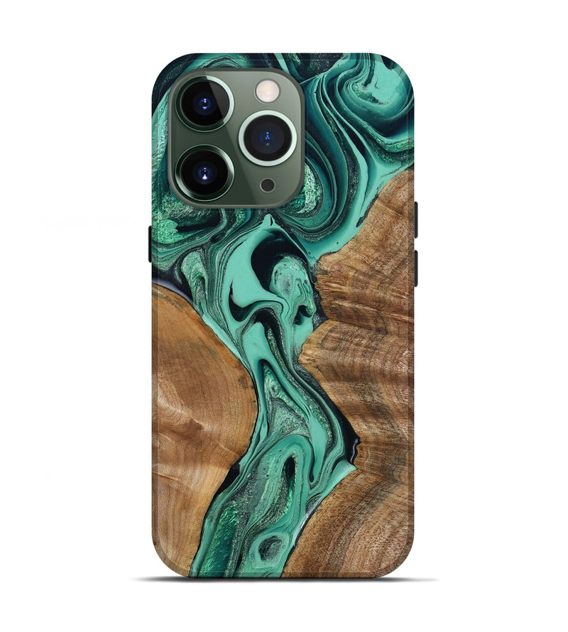 iPhone 13 Pro Wood Live Edge Phone Case - Larkin (Green, 799234)