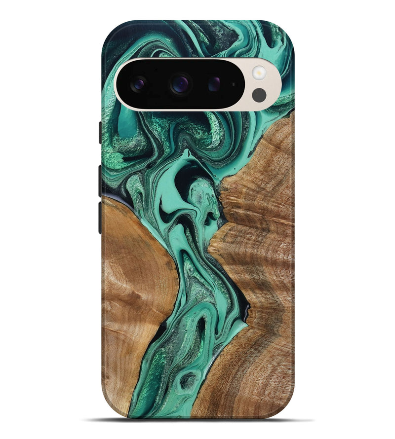 Pixel 9 Pro XL Wood Live Edge Phone Case - Larkin (Green, 799234)