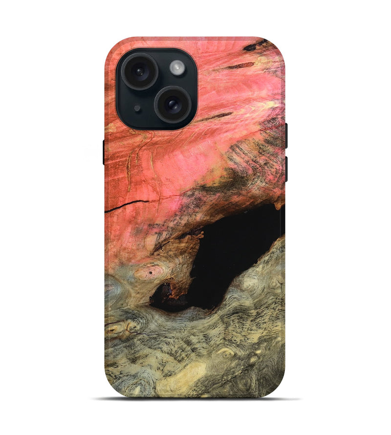 iPhone 15 Wood Live Edge Phone Case - Malvina (Wood Burl, 799237)