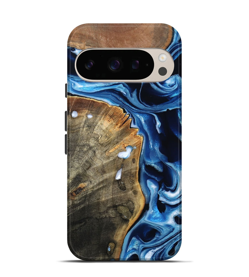 Pixel 10 Wood Live Edge Phone Case - Erich (Blue, 799238)