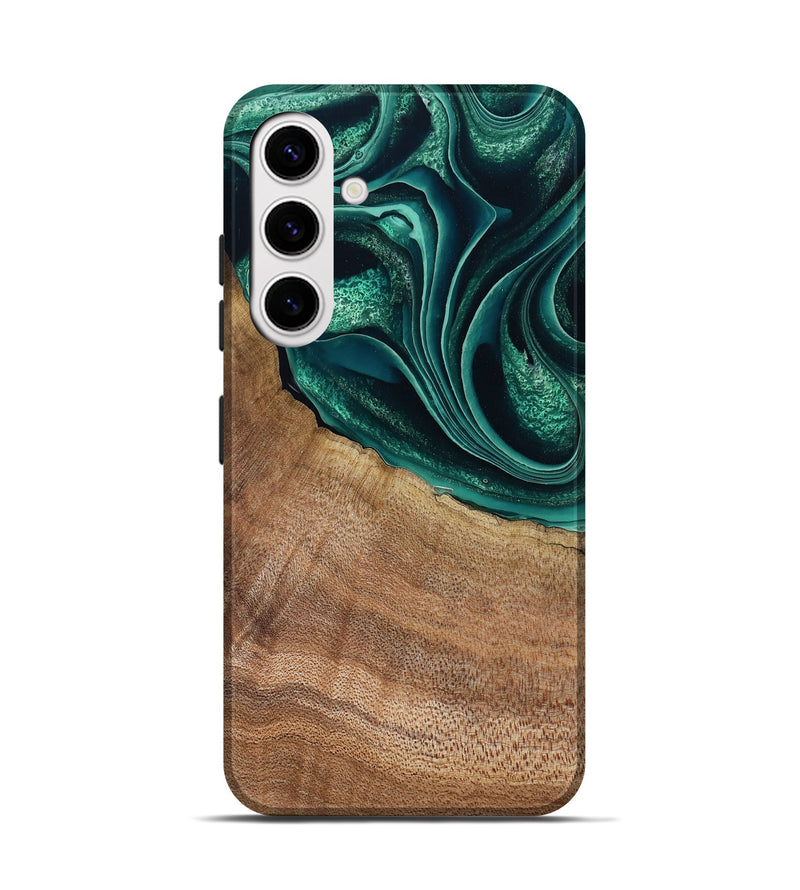 Galaxy S25 Wood Live Edge Phone Case - Clay (Green, 799239)