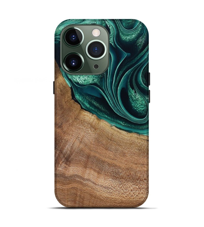 iPhone 13 Pro Wood Live Edge Phone Case - Clay (Green, 799239)