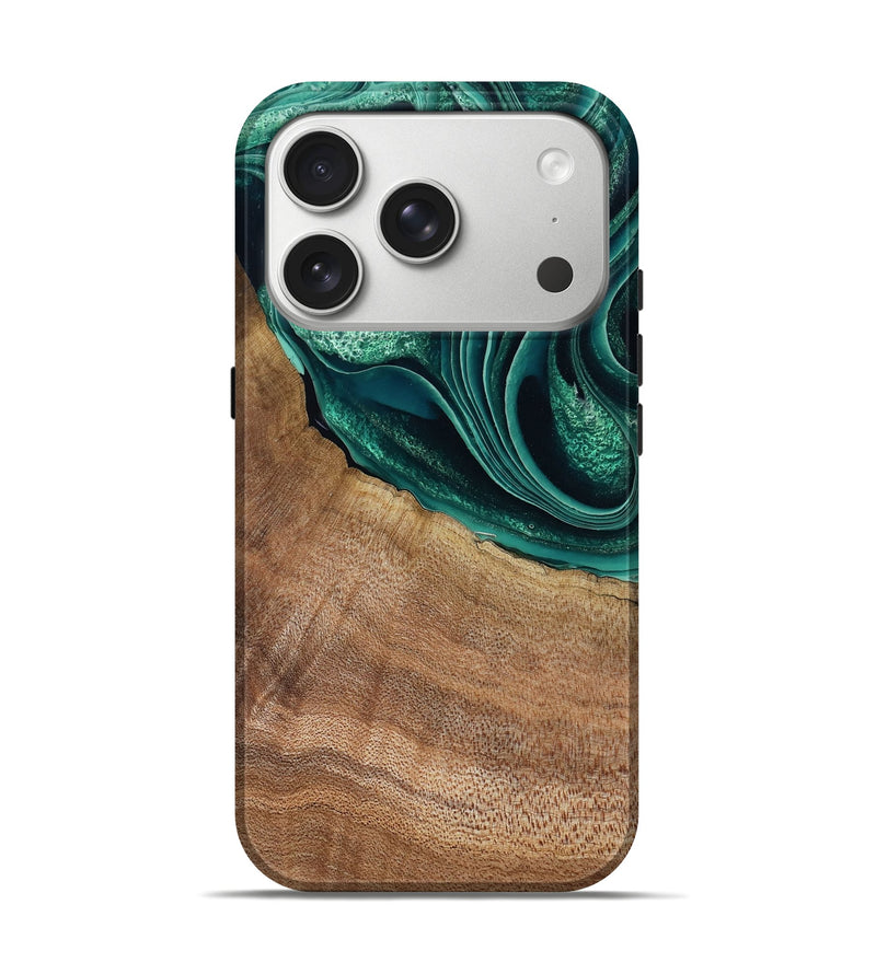 iPhone 17 Pro Wood Live Edge Phone Case - Clay (Green, 799239)