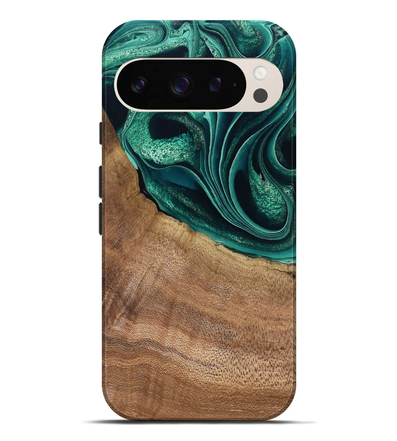 Pixel 9 Pro XL Wood Live Edge Phone Case - Clay (Green, 799239)