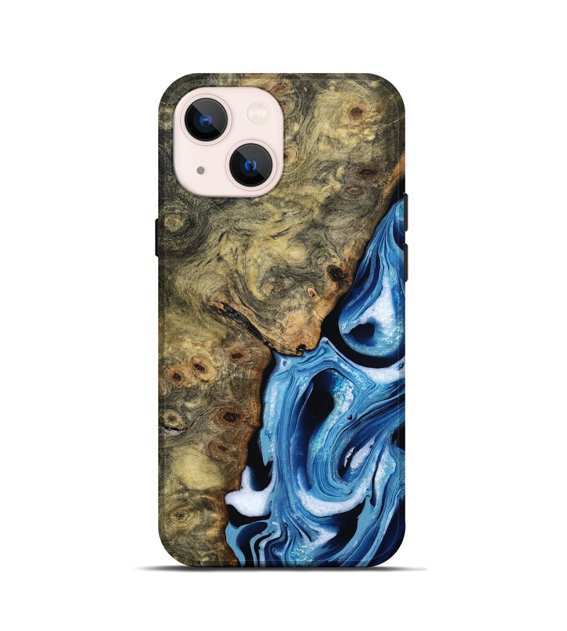 iPhone 13 mini Wood Live Edge Phone Case - Syreeta (Blue, 799256)
