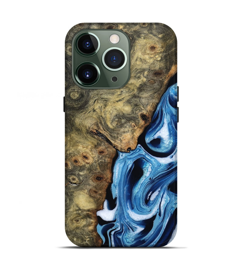 iPhone 13 Pro Wood Live Edge Phone Case - Syreeta (Blue, 799256)