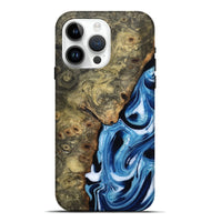 iPhone 15 Pro Max Wood Live Edge Phone Case - Syreeta (Blue, 799256)