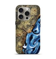 iPhone 16 Pro Wood Live Edge Phone Case - Syreeta (Blue, 799256)