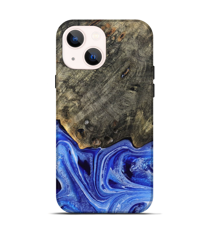 iPhone 14 Wood Live Edge Phone Case - Keshia (Blue, 799258)