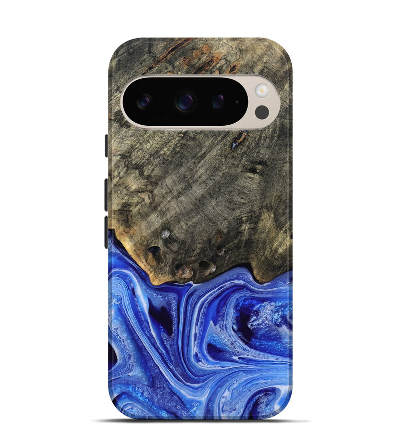 Pixel 9 Pro Wood Live Edge Phone Case - Keshia (Blue, 799258)