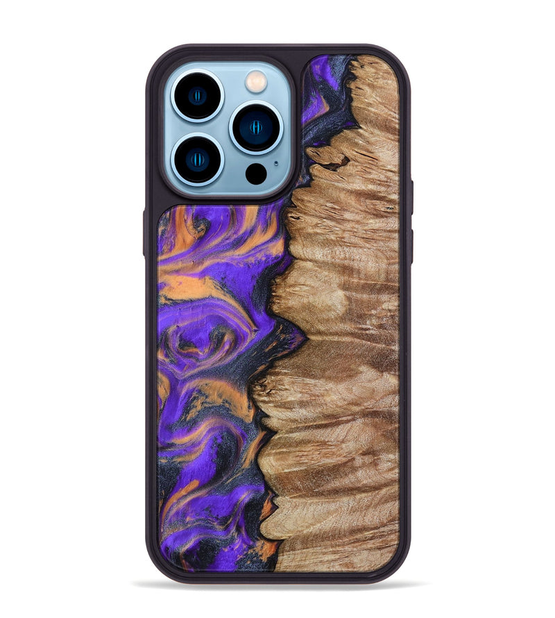 iPhone 14 Pro Max Wood Phone Case - Mindy (Purple, 799267)