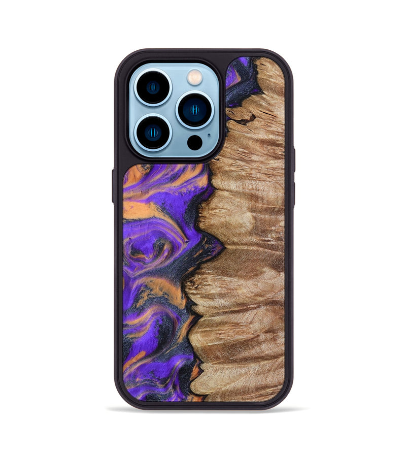 iPhone 14 Pro Wood Phone Case - Mindy (Purple, 799267)