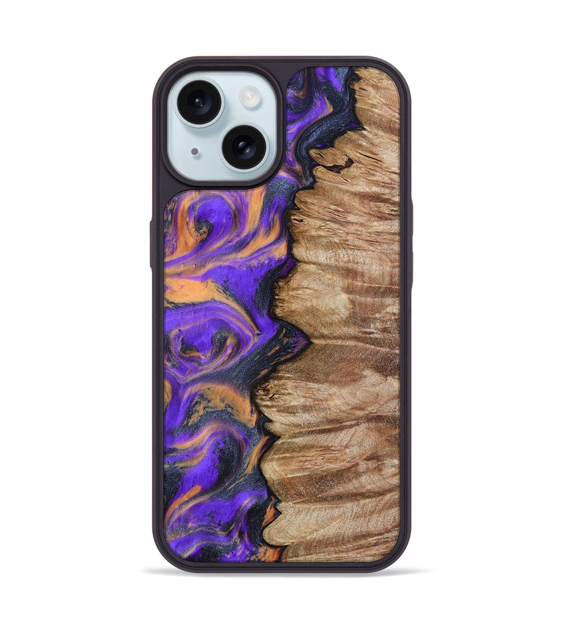 iPhone 15 Wood Phone Case - Mindy (Purple, 799267)