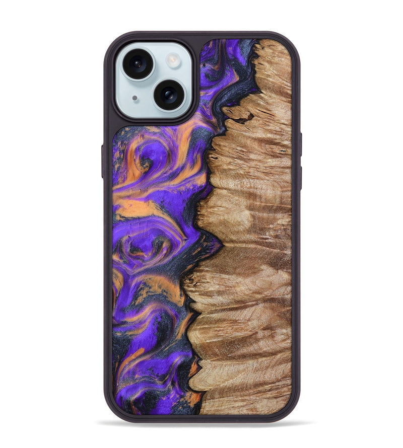 iPhone 15 Plus Wood Phone Case - Mindy (Purple, 799267)