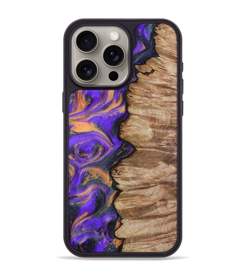 iPhone 15 Pro Max Wood Phone Case - Mindy (Purple, 799267)