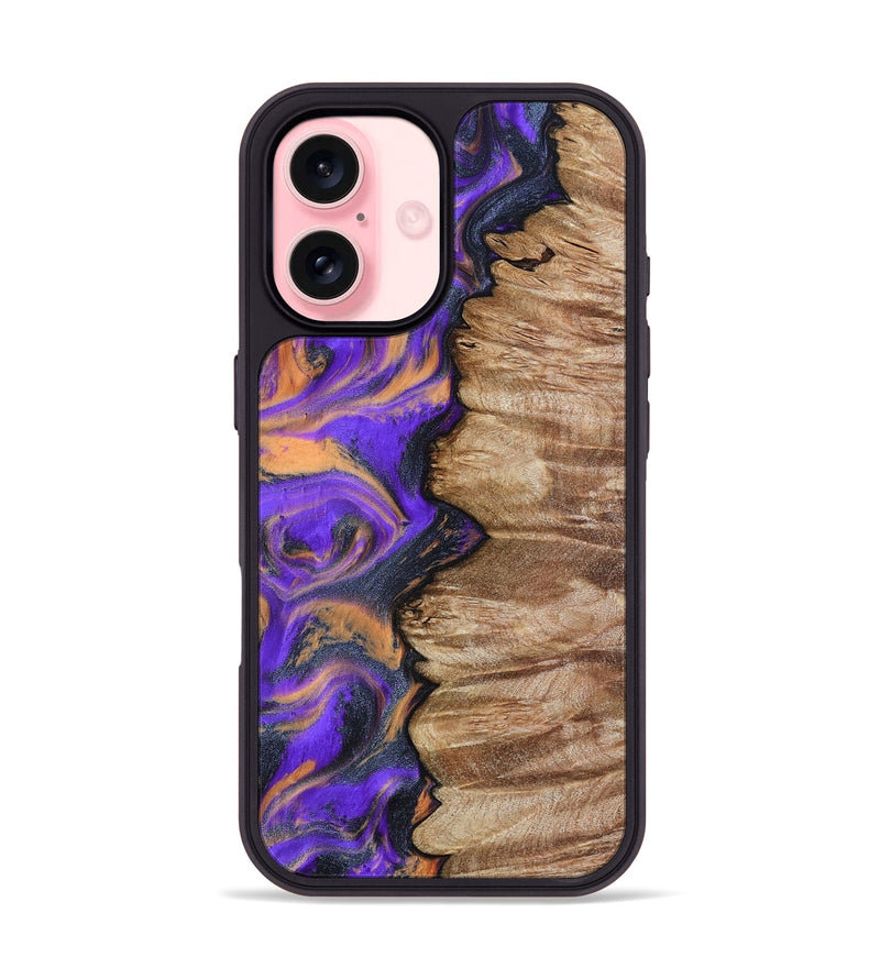 iPhone 16 Wood Phone Case - Mindy (Purple, 799267)