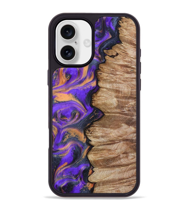 iPhone 16 Plus Wood Phone Case - Mindy (Purple, 799267)