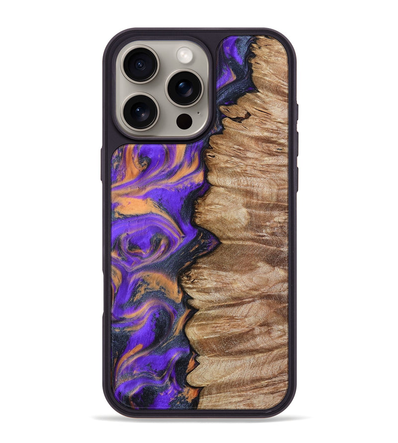 iPhone 16 Pro Max Wood Phone Case - Mindy (Purple, 799267)
