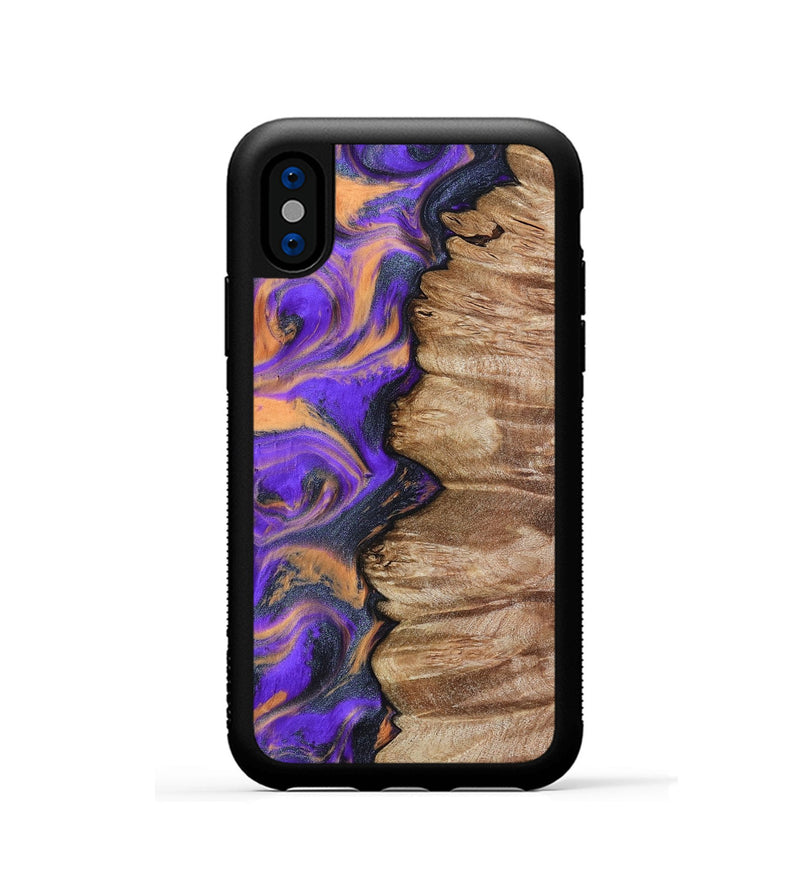 iPhone Xs Wood Phone Case - Mindy (Purple, 799267)