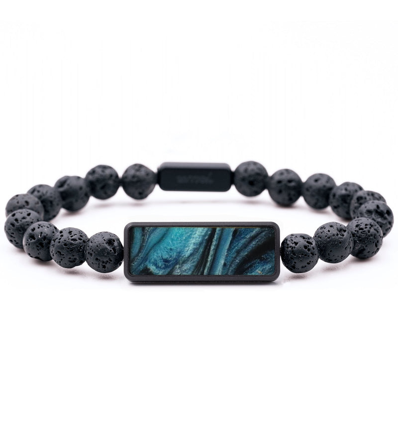Lava Bead ResinArt Bracelet - Malik (Blue, 799311)