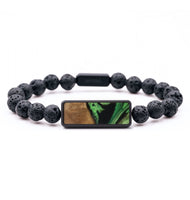 Lava Bead Wood Bracelet - Monica (Green, 799359)