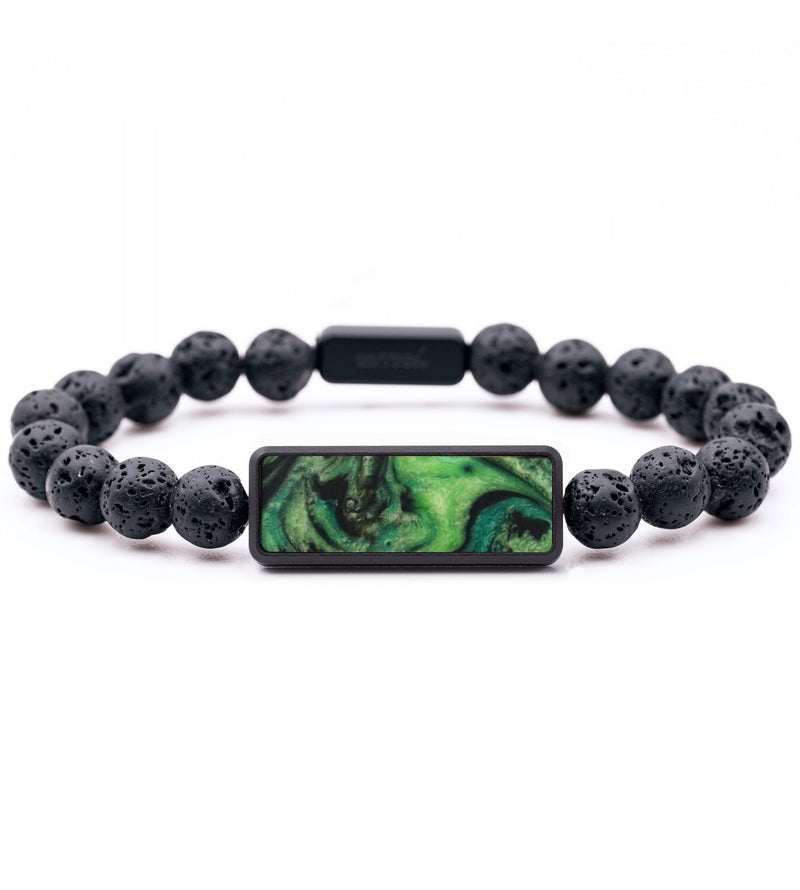 Lava Bead ResinArt Bracelet - Elijah (Green, 799360)