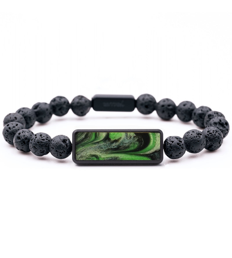 Lava Bead ResinArt Bracelet - Celeste (Green, 799361)