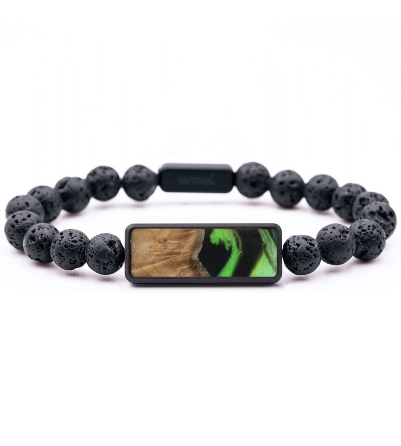 Lava Bead Wood Bracelet - Alfred (Green, 799364)