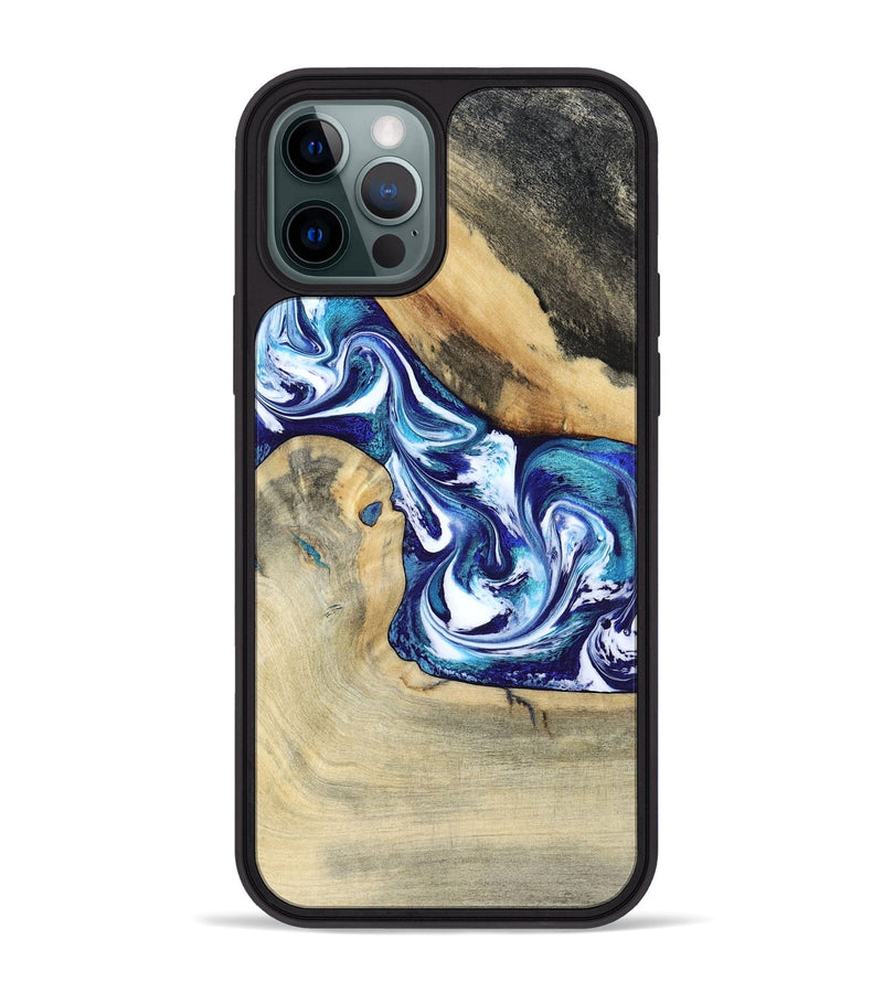 iPhone 12 Pro Max Wood Phone Case - Donnell (Blue, 799398)
