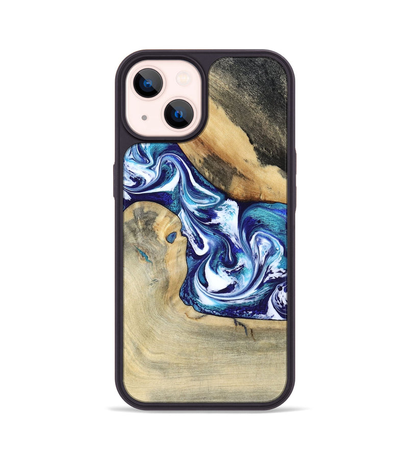 iPhone 14 Wood Phone Case - Donnell (Blue, 799398)