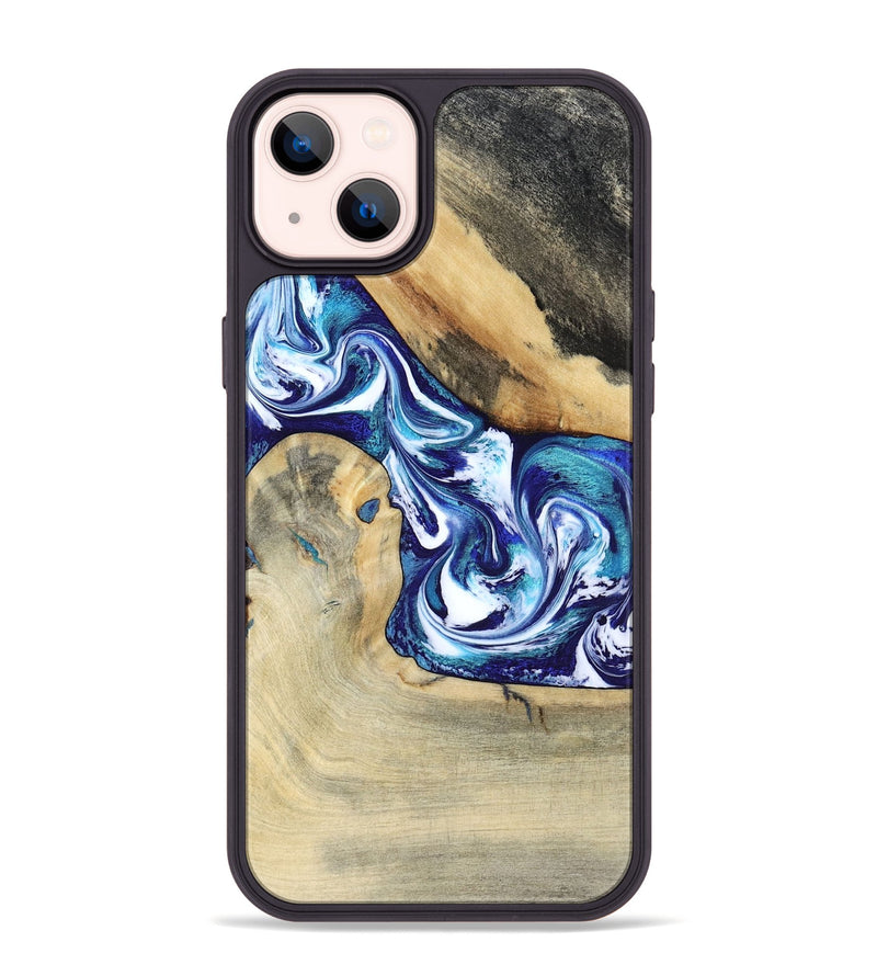 iPhone 14 Plus Wood Phone Case - Donnell (Blue, 799398)