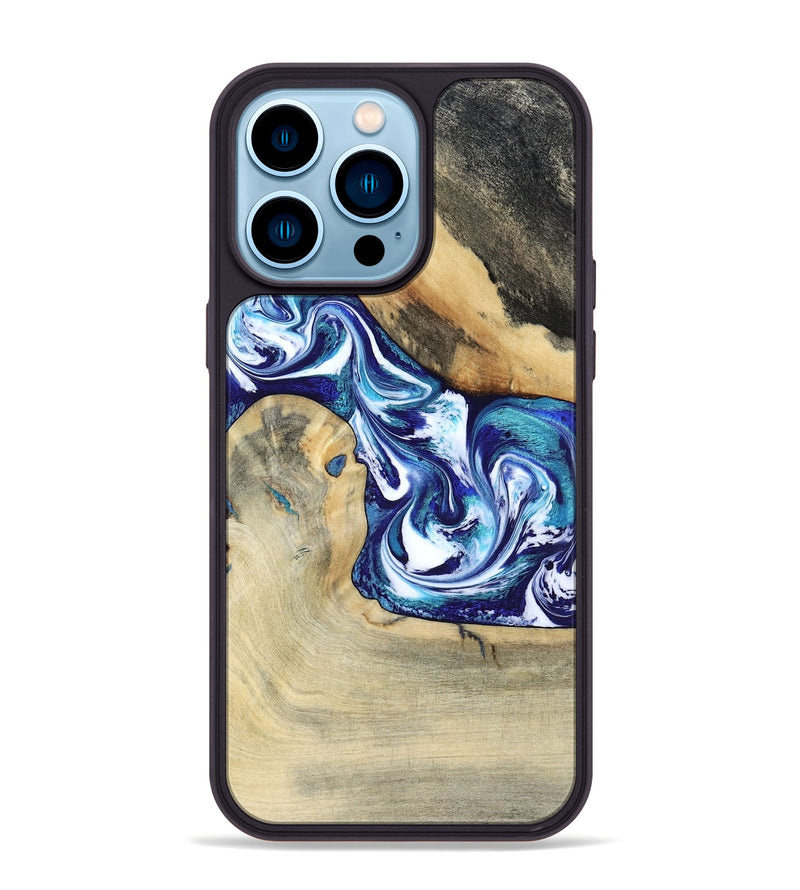iPhone 14 Pro Max Wood Phone Case - Donnell (Blue, 799398)