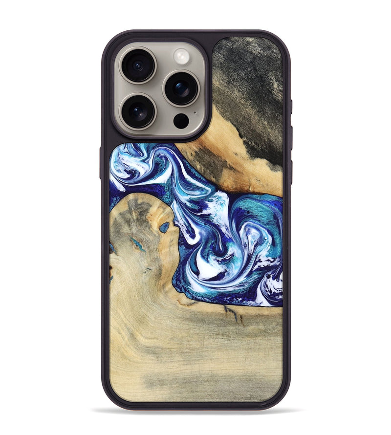 iPhone 15 Pro Max Wood Phone Case - Donnell (Blue, 799398)