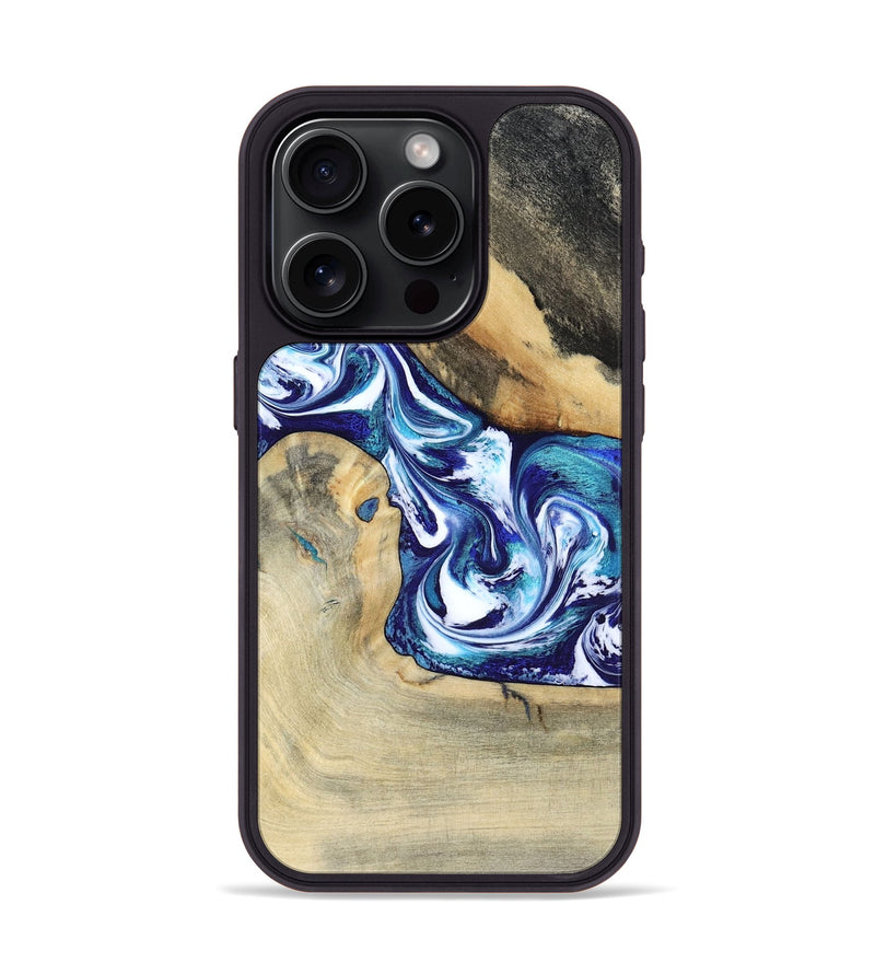 iPhone 15 Pro Wood Phone Case - Donnell (Blue, 799398)