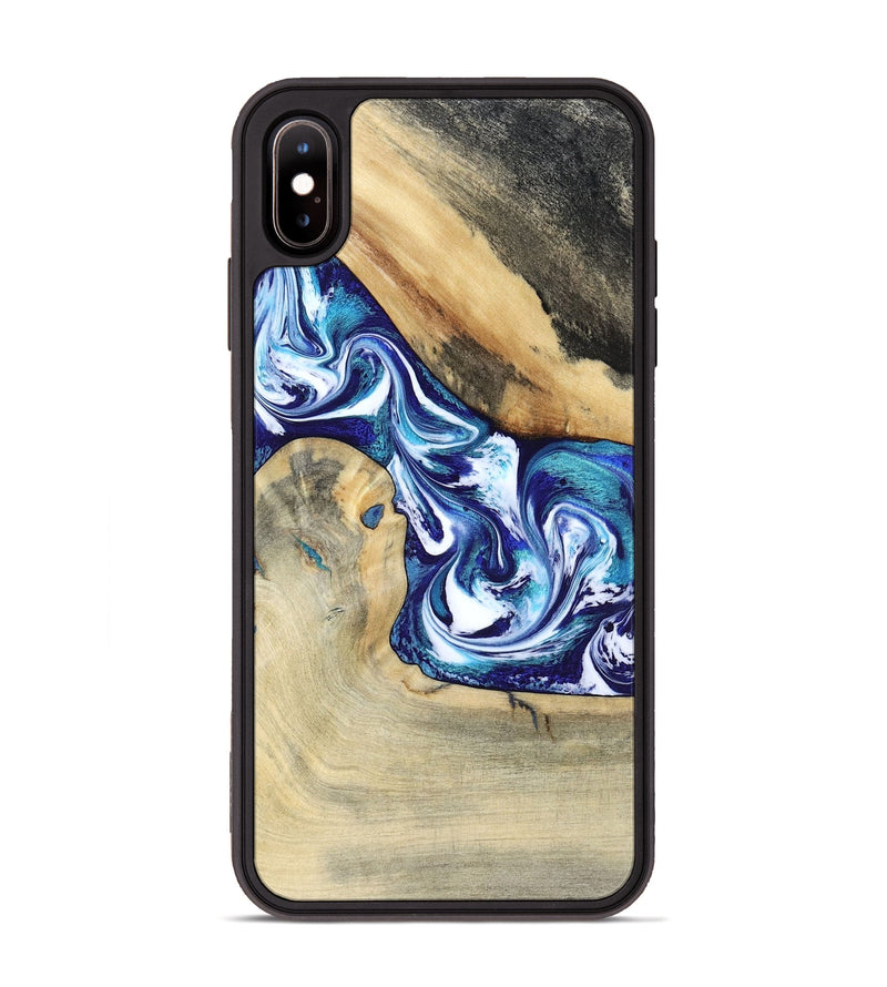 iPhone Xs Max Wood Phone Case - Donnell (Blue, 799398)