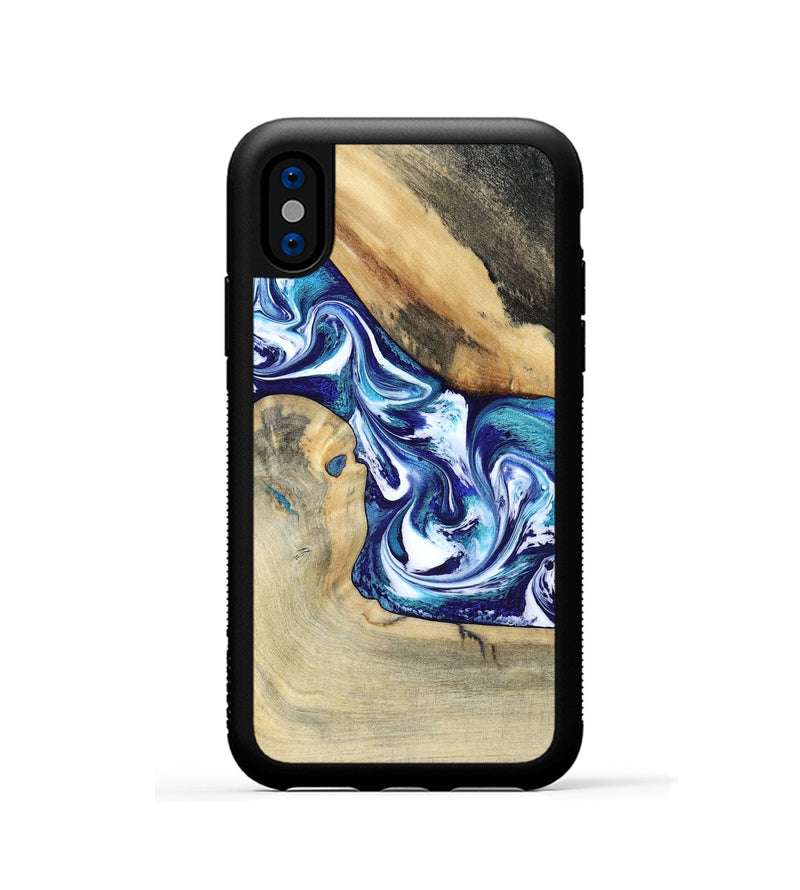 iPhone Xs Wood Phone Case - Donnell (Blue, 799398)