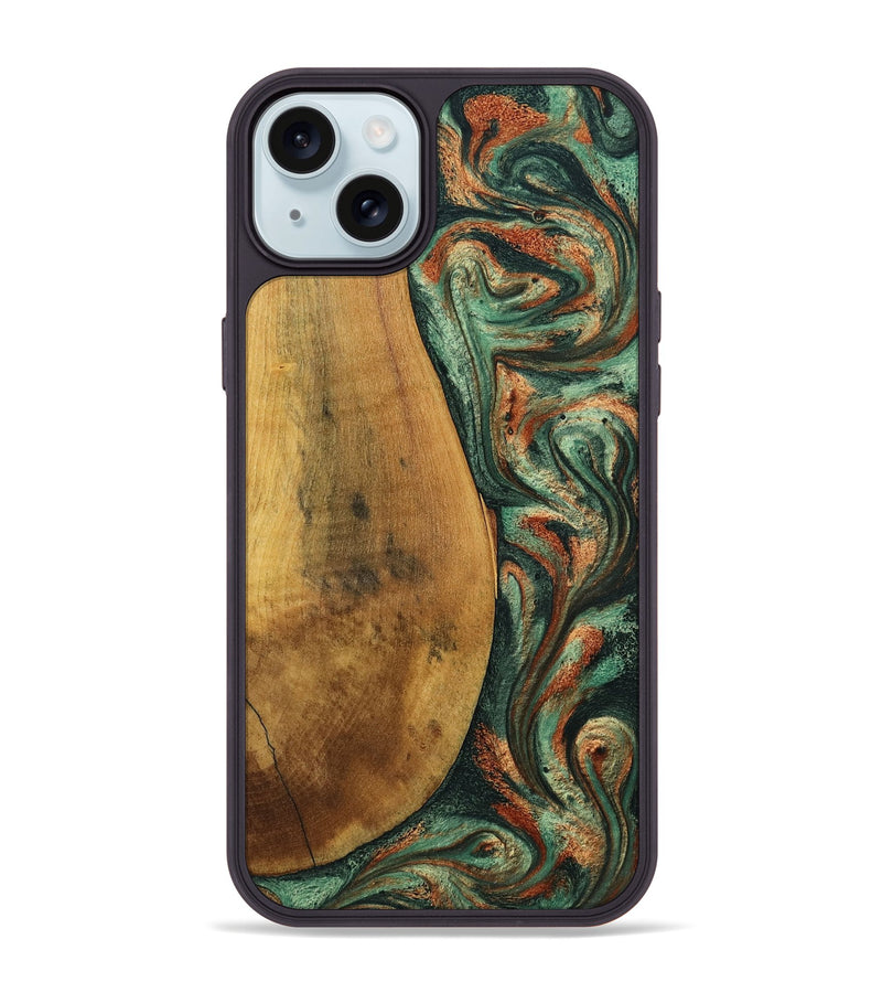 iPhone 15 Plus Wood Phone Case - Kaeden (Green, 799402)