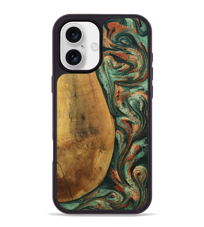 iPhone 16 Plus Wood Phone Case - Kaeden (Green, 799402)