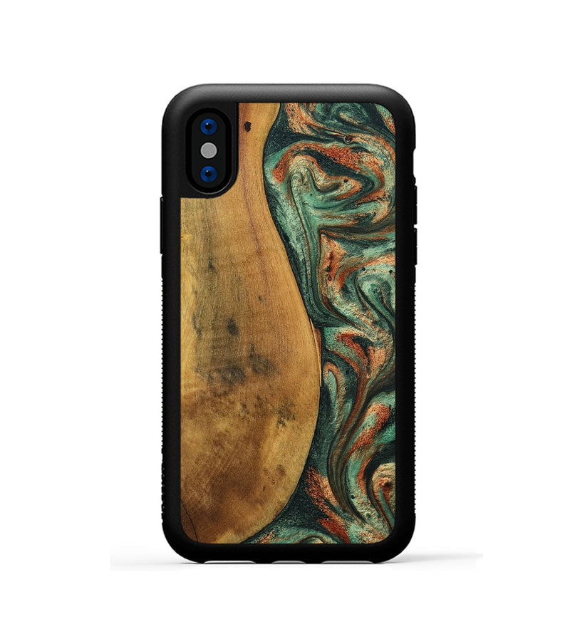 iPhone Xs Wood Phone Case - Kaeden (Green, 799402)