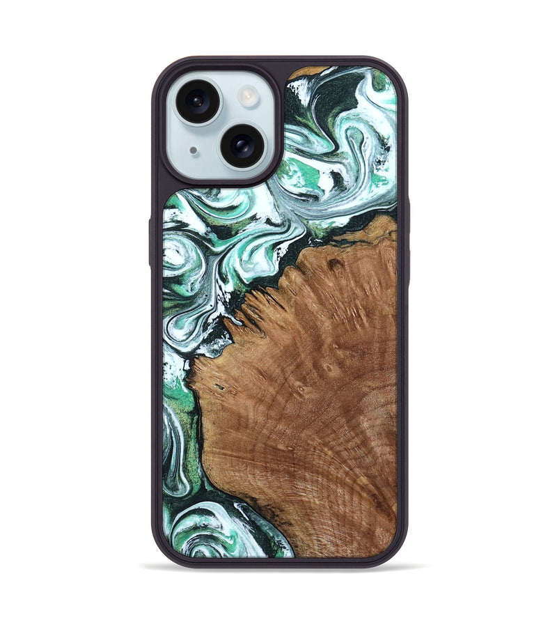 iPhone 15 Wood Phone Case - Anne (Green, 799403)