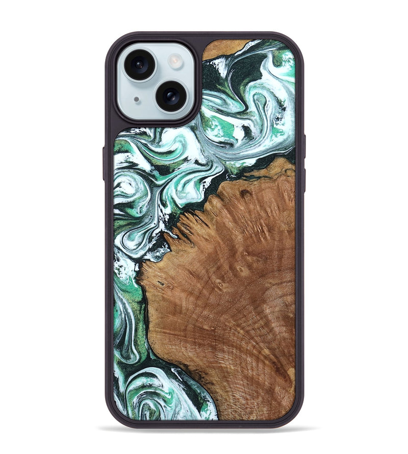 iPhone 15 Plus Wood Phone Case - Anne (Green, 799403)
