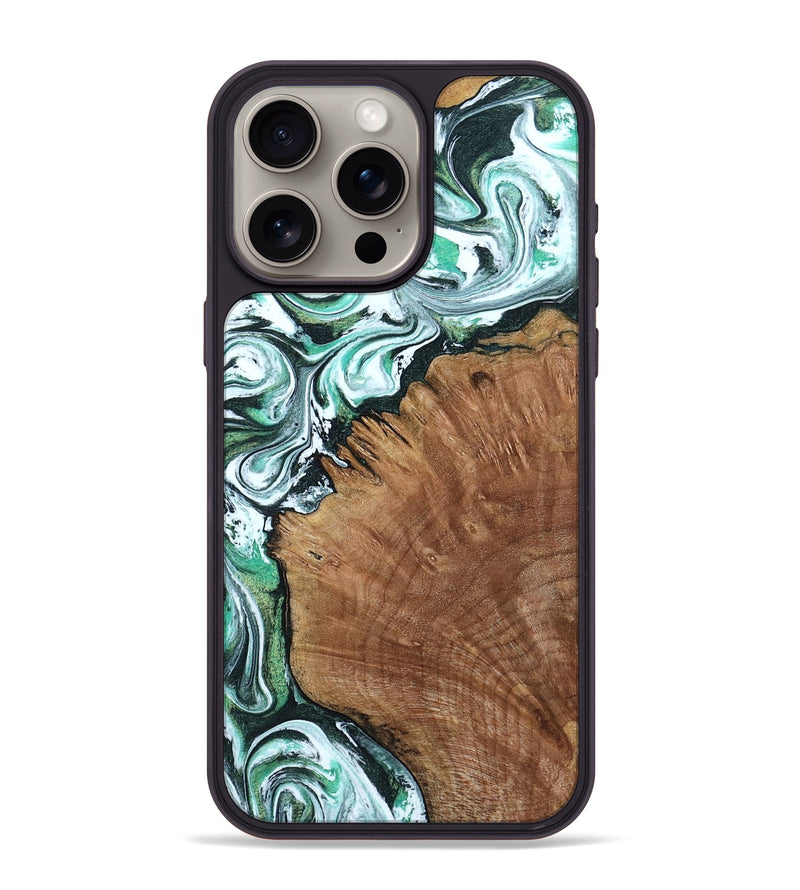 iPhone 15 Pro Max Wood Phone Case - Anne (Green, 799403)