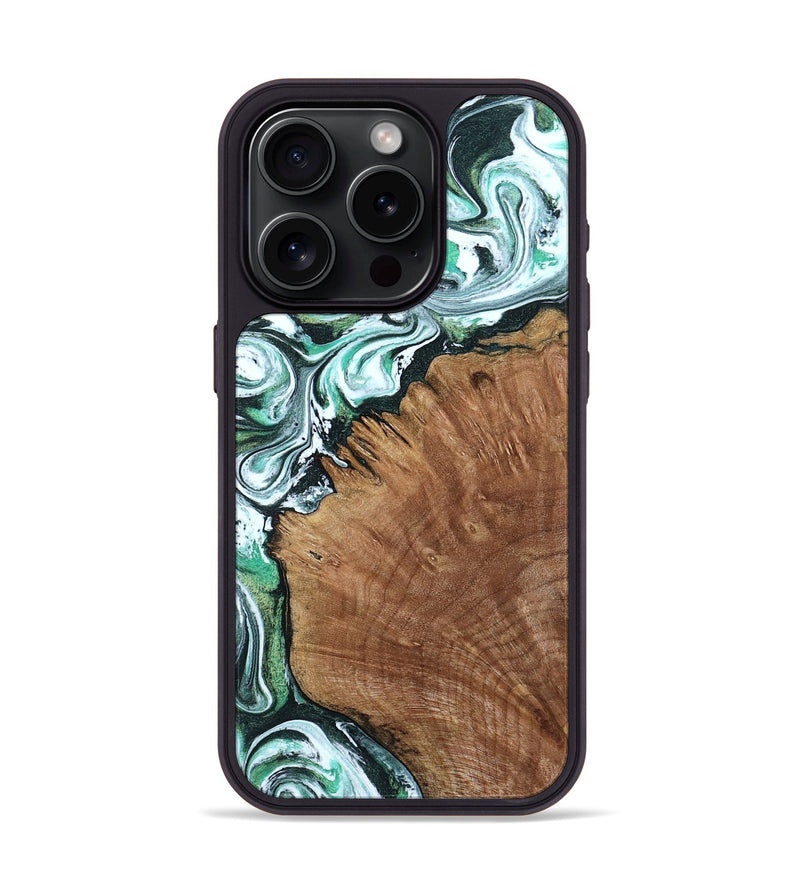 iPhone 15 Pro Wood Phone Case - Anne (Green, 799403)