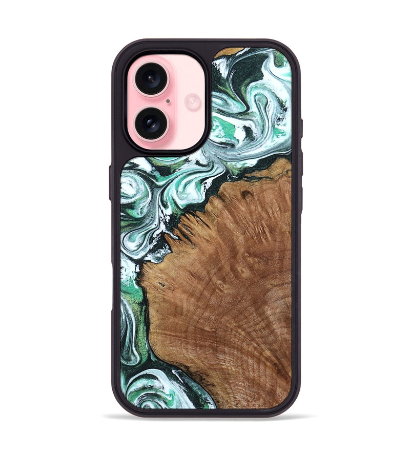 iPhone 16 Wood Phone Case - Anne (Green, 799403)