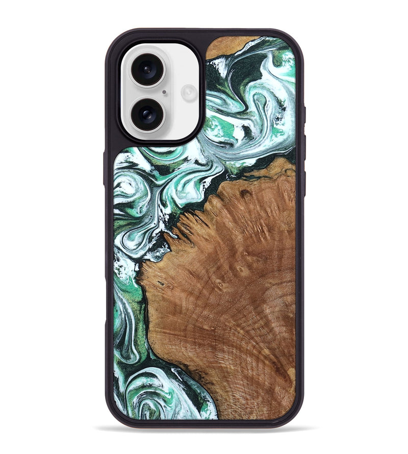 iPhone 16 Plus Wood Phone Case - Anne (Green, 799403)