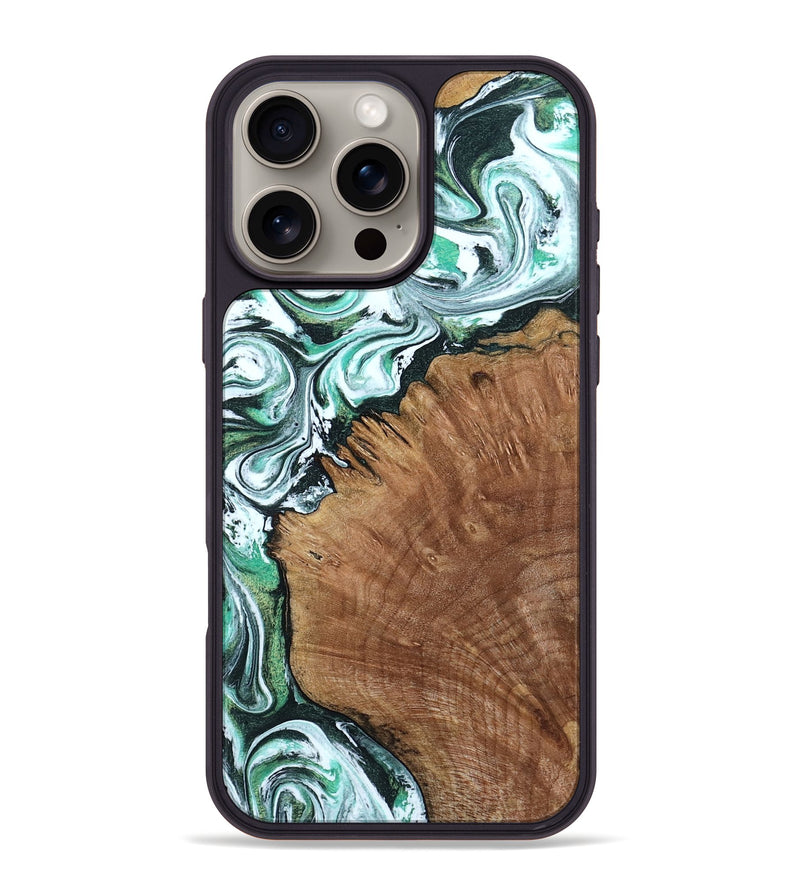 iPhone 16 Pro Max Wood Phone Case - Anne (Green, 799403)