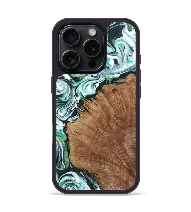 iPhone 16 Pro Wood Phone Case - Anne (Green, 799403)