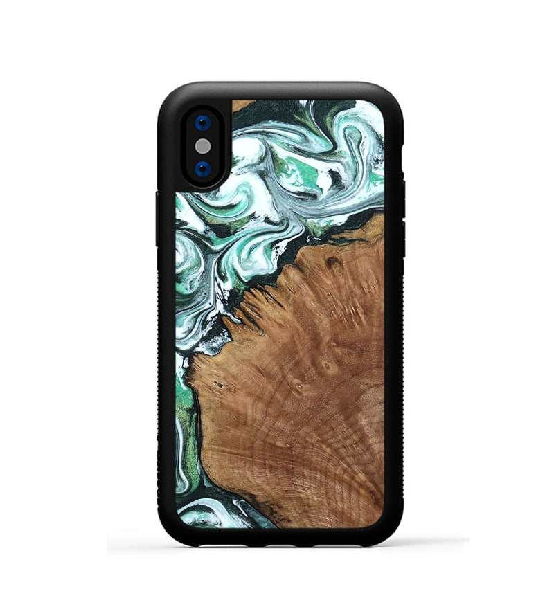 iPhone Xs Wood Phone Case - Anne (Green, 799403)